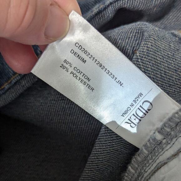 Cider Mid Rise Star Pattern Wide Leg Jeans Womens Small Denim Pants Streetwear - Picture 6 of 6